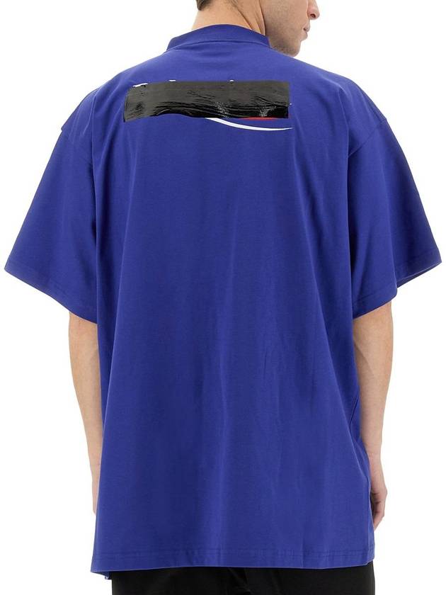 Gaffer Political Campaign Short Sleeve T-Shirt Blue - BALENCIAGA - BALAAN 5