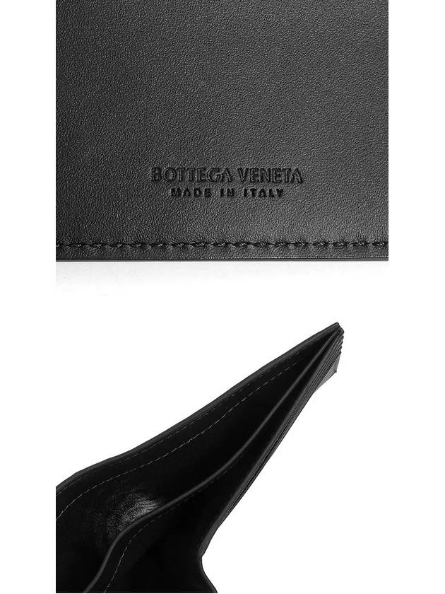 Intrecciato Calf Leather Half Wallet Black - BOTTEGA VENETA - BALAAN 4