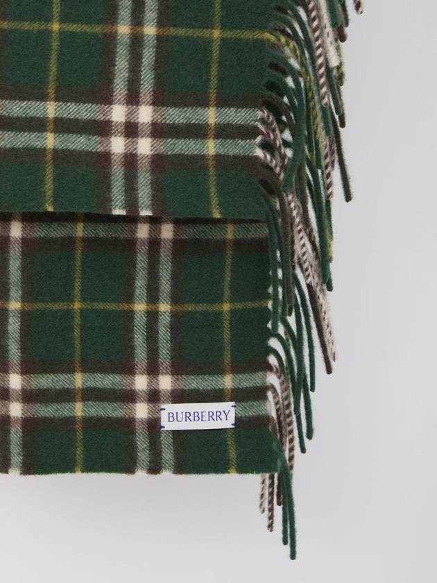 Happy Check Cashmere Scarf Green - BURBERRY - BALAAN 3