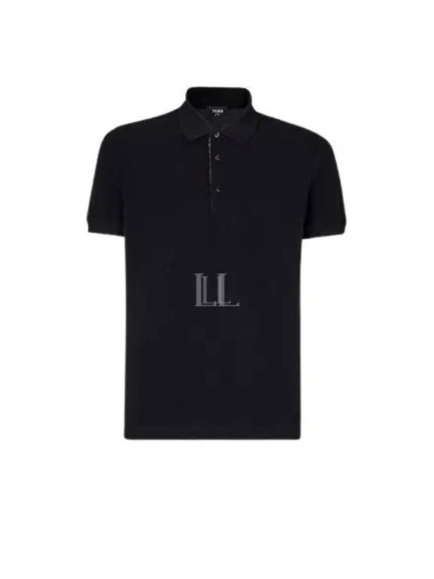 Piqué Polo Shirt Black - FENDI - BALAAN 2