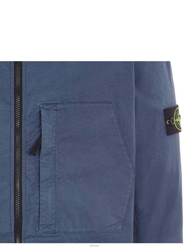 Men's Wappen Patch Supima Cotton Hooded Jacket Dark Blue - STONE ISLAND - BALAAN 6