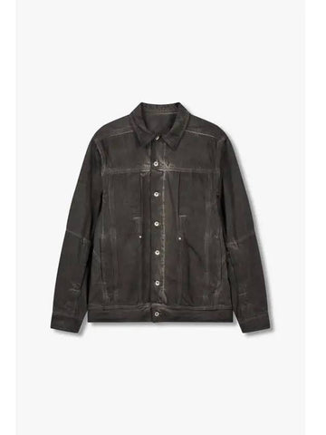 MEN Wide Denim Walker Jacket Black - RICK OWENS - BALAAN 1