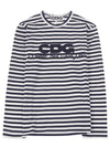 CDG logo striped border long sleeve t-shirt navy - COMME DES GARCONS - BALAAN 1