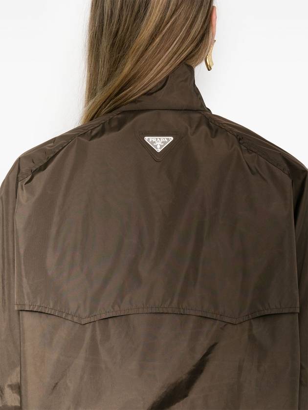 Enamel triangle logo lightweight jacket brown - PRADA - BALAAN 6