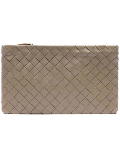 Intrecciato Leather Small Pouch Bag Taupe - BOTTEGA VENETA - BALAAN 2