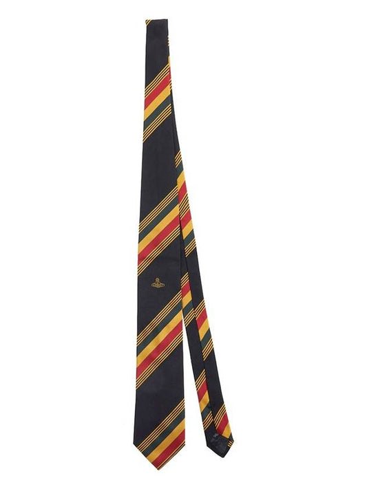 Classic Striped Silk Tie Black - VIVIENNE WESTWOOD - BALAAN 2