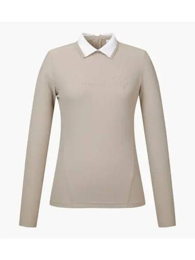 GOLF Women s Knit Collar Long Sleeve T Shirt DP32WFTL82 - DESCENTE - BALAAN 1