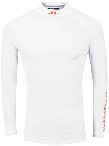 Golfwear Aello Logo Turtleneck Long Sleeve T-Shirt White - J.LINDEBERG - BALAAN 1