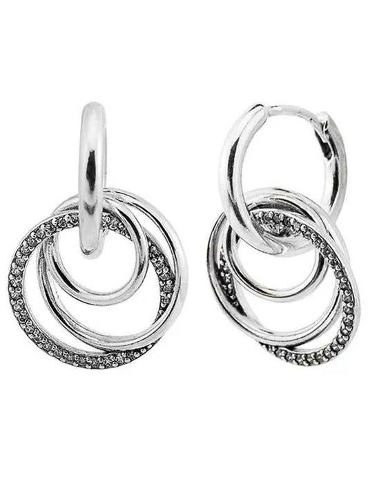 Family Always Encircled Hoop Earrings Silver - PANDORA - BALAAN 2