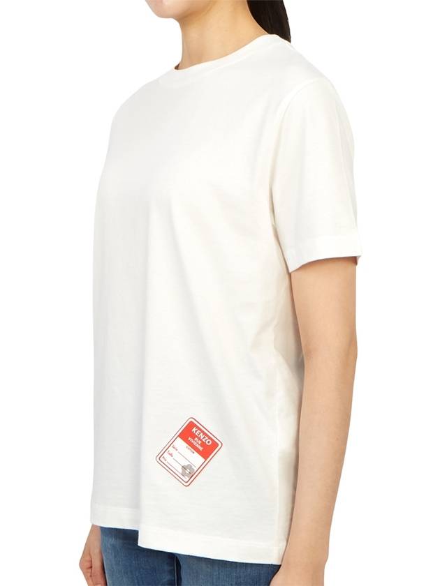 Logo Patch Short Sleeve T-shirt White - KENZO - BALAAN 3