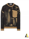 Hand Sprayed Airbrush Treatment Crew Neck Sweatshirt Dark Beige Black - STONE ISLAND - BALAAN 2