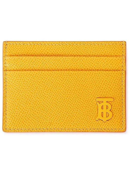 TB Grainy Leather Card Wallet Marigold - BURBERRY - BALAAN 1