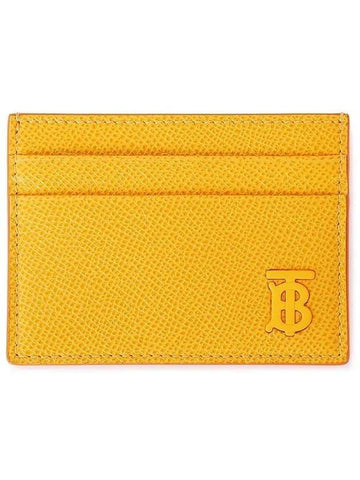 TB Grainy Leather Card Wallet Marigold - BURBERRY - BALAAN 1