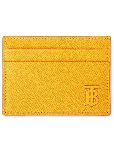 TB Grainy Leather Card Wallet Marigold - BURBERRY - BALAAN 1