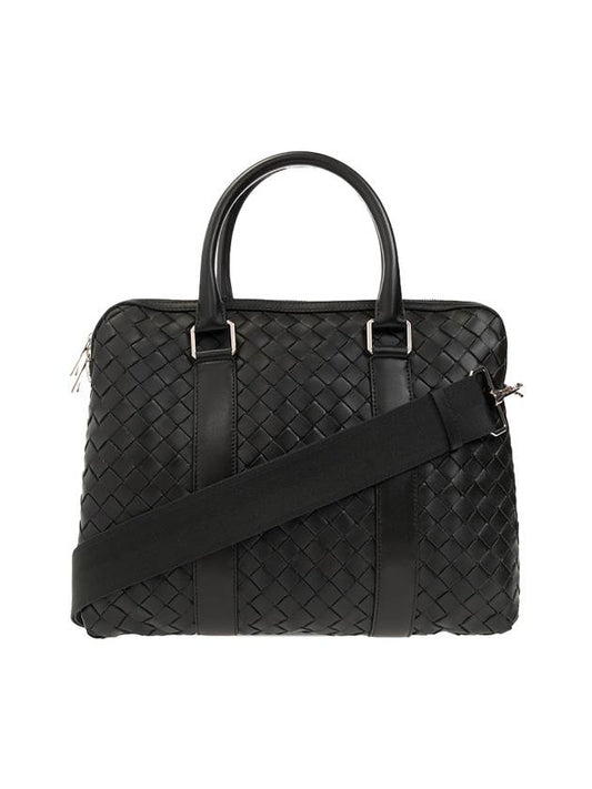 Slim Intrecciato Briefcase Dark Green - BOTTEGA VENETA - BALAAN 1