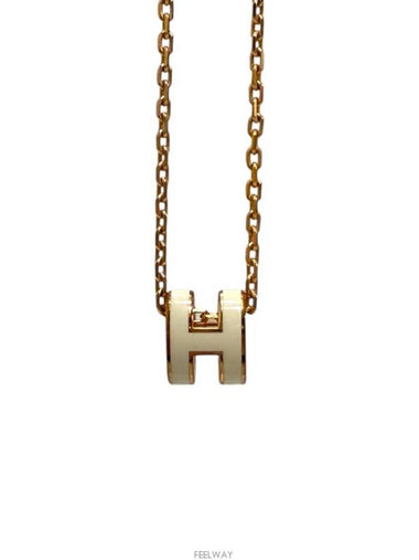 Clover Pop Ache Mini Rose Gold Blanc Pendant Necklace H147992F049 - HERMES - BALAAN 1