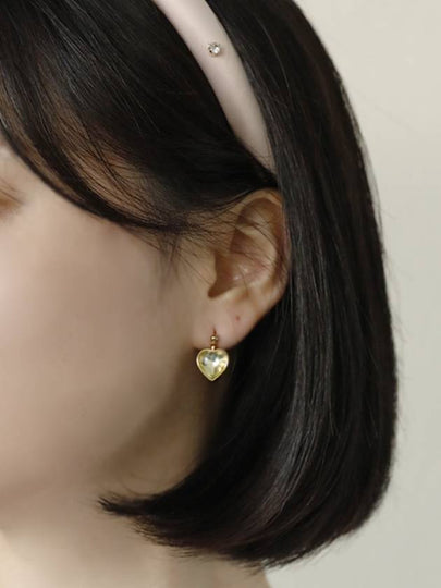 Volume Cubic Heart Earring Gold - SOSOO - BALAAN 2