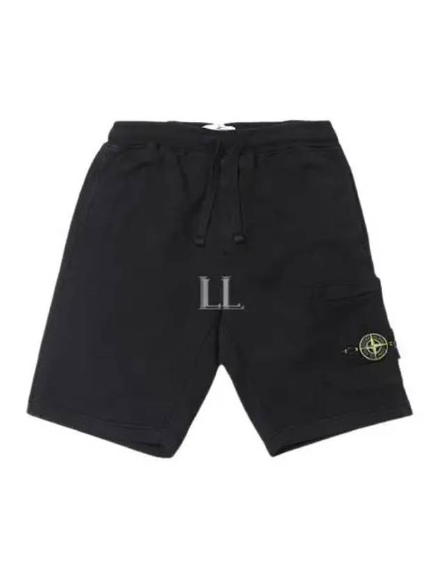 Wappen Patch Pocket Drawstring Shorts Black - STONE ISLAND - BALAAN 2