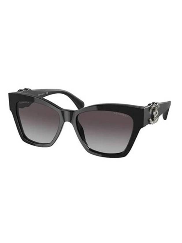 Eyewear Logo Square Sunglasses Black - CHANEL - BALAAN.