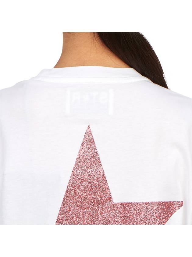 Glitter Star Logo Short Sleeve T-Shirt Pink White - GOLDEN GOOSE - BALAAN 8