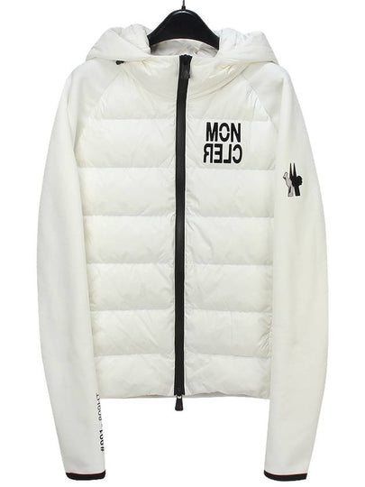 Men's Grenoble Hooded Zip-Up Padded Cardigan White - MONCLER - BALAAN 2