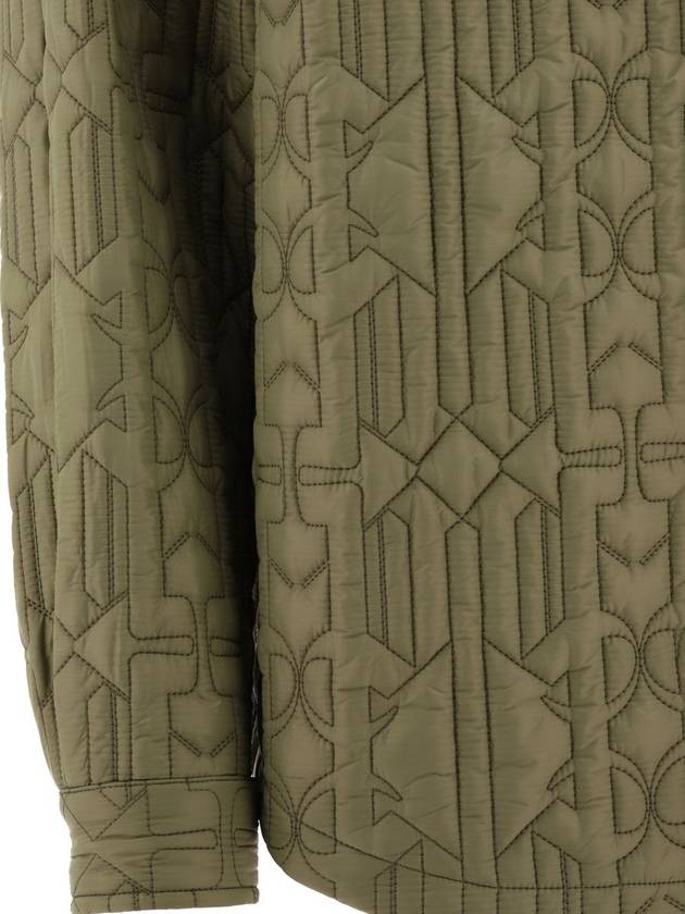 Monogram Quilted Overshirt Green PMEA251E23FAB0015610 - PALM ANGELS - BALAAN 5