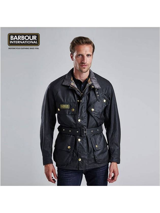 Men's International Original Wax Belt Jacket Black - BARBOUR - BALAAN 5