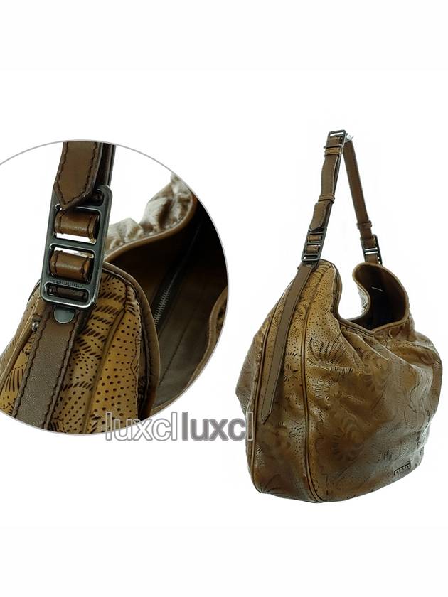 Vintage floral leather hobo shoulder bag - BURBERRY - BALAAN 5