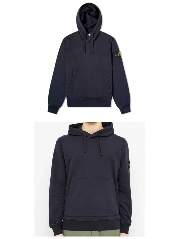 Wappen Patch Cotton Fleece Hoodie Navy - STONE ISLAND - BALAAN 5