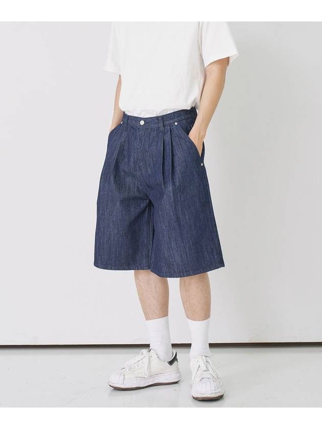 Two tuck Bermuda denim shorts blue - BLONDNINE - BALAAN 2