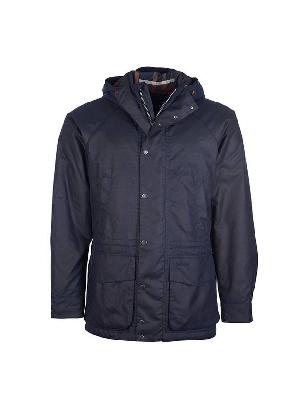 Men's Denon Wax Jacket Navy - BARBOUR - BALAAN 1