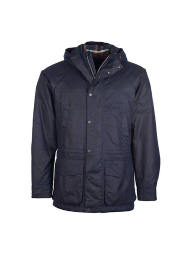 Men's Denon Wax Jacket Navy - BARBOUR - BALAAN 1