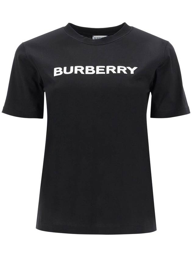 Logo Print Crew Neck Cotton Short Sleeve T-Shirt Black - BURBERRY - BALAAN 2