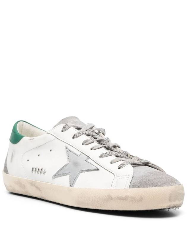 Superstar Green Heel Tab Leather Sneakers White - GOLDEN GOOSE - BALAAN 3