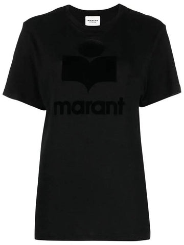 23FW Jewel Logo Linen TShirt TS0001FA A1N09E 01BK - ISABEL MARANT - BALAAN 1