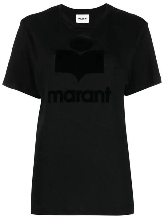 24SS Jewel Logo Linen TShirt TS0001FB A1N09E 01BK - ISABEL MARANT - BALAAN 2