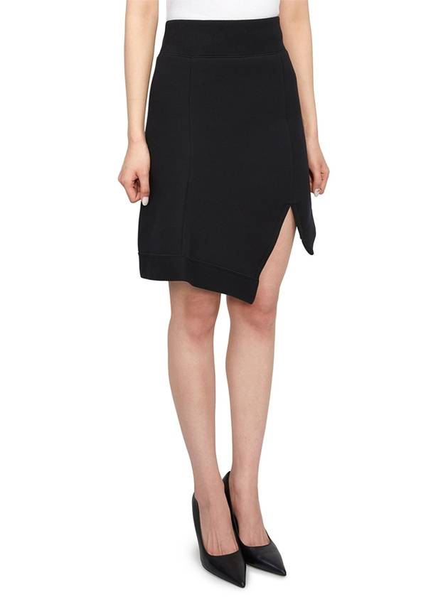 High Waisted Mini Unbalance Skirt Black - SACAI - BALAAN 6