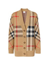 Check Technical Wool Jacquard Cardigan Archive Beige - BURBERRY - 1