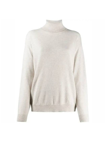 Women's Cashmere Turtleneck Beige - BRUNELLO CUCINELLI - BALAAN 1