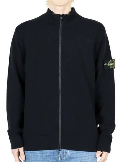 503A1 Stretch RWS Wool Knit Cardigan Navy - STONE ISLAND - BALAAN 2