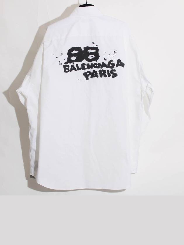 Hand Drawn BB Overfit Long Sleeve Shirt White - BALENCIAGA - BALAAN 3