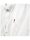 BFUSH063 CO0031 168 Embroidered Logo Cotton Oxford Shirt Natural White Men s TJ - AMI - BALAAN 5