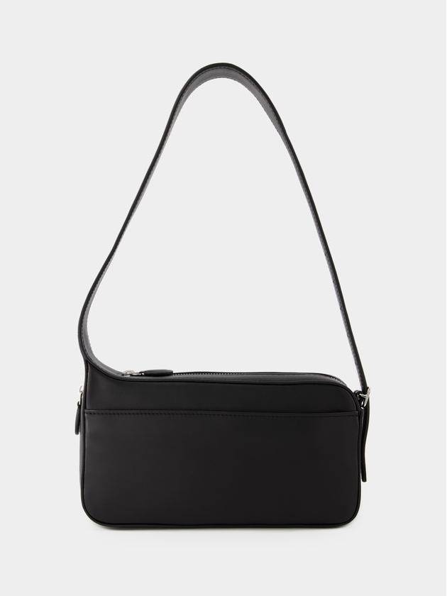 Racer Baguette Logo Print Shoulder Bag Black - COURREGES - BALAAN 4