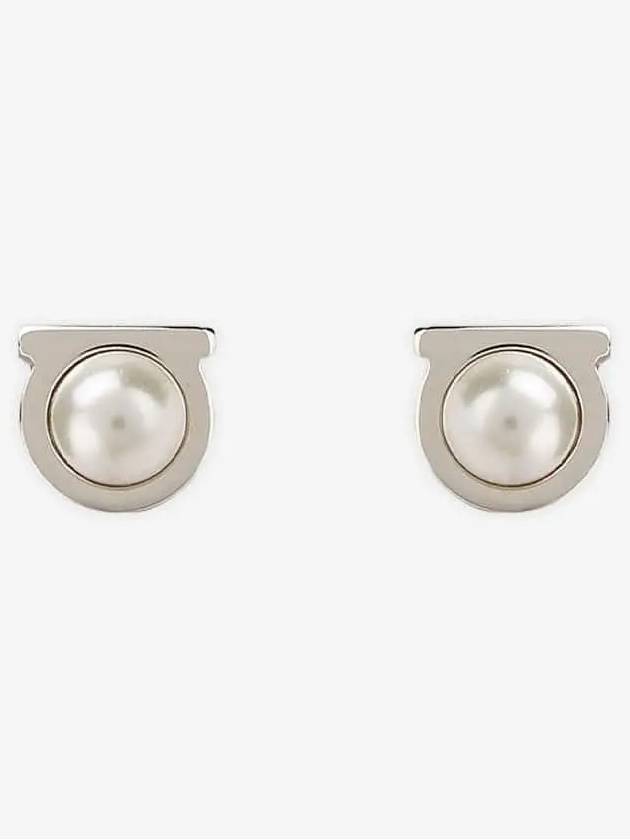 Salvatore Gancini Pearl Silver Earrings White - SALVATORE FERRAGAMO - BALAAN 3