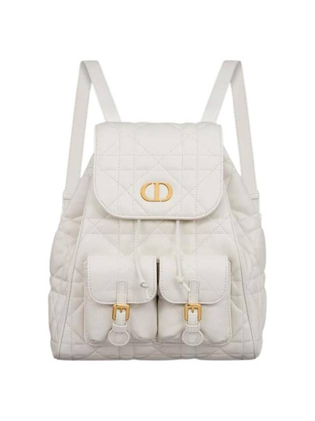 Caro Macrocannage Calfskin Medium Backpack Latte - DIOR - BALAAN 1