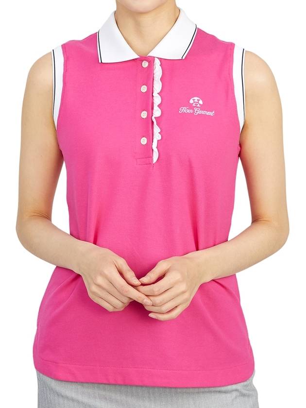 Golf Wear Sleeveless T-Shirt HHW 2A AP53 PINK - HORN GARMENT - BALAAN 5