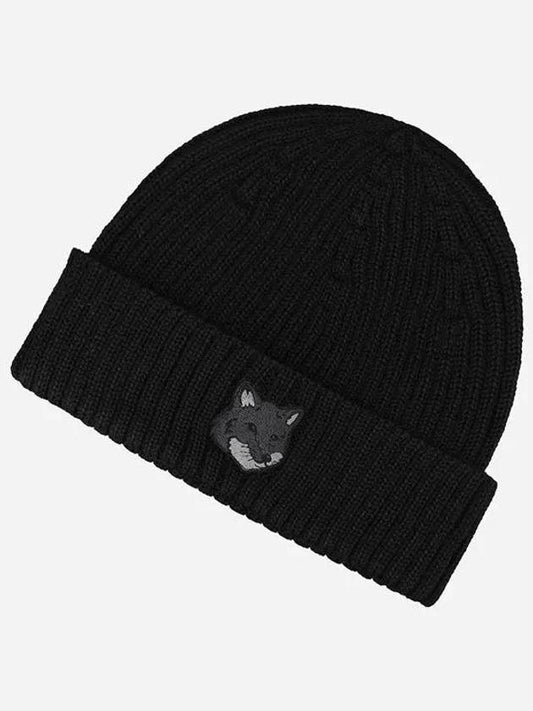 Wool Fox Head Beanie Black - MAISON KITSUNE - BALAAN 2