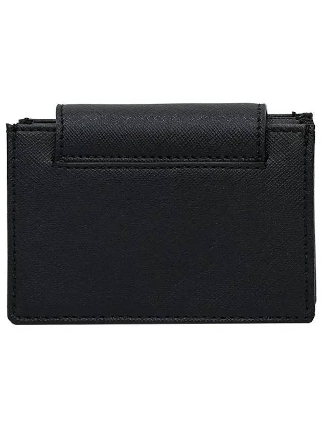 Vegan Biogreen Saffiano Flap Card Wallet Black - VIVIENNE WESTWOOD - BALAAN 8