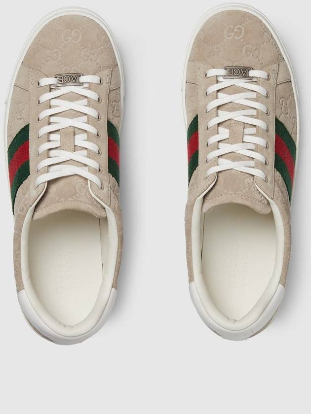 Web Ace GG Supreme Low Top Sneakers Beige Ebony - GUCCI - BALAAN 3