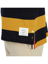 Embroidered Flower Rugby Stripe Short Sleeve PK Shirt Navy Yellow - THOM BROWNE - BALAAN 10